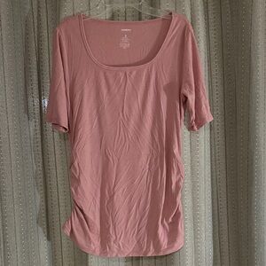 Sonoma Maternity Short Sleeve Scoop Neck Top in Dusty Rose